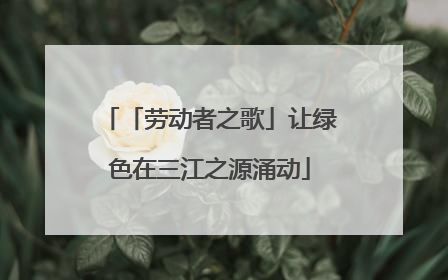 「劳动者之歌」让绿色在三江之源涌动