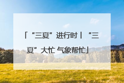 “三夏”进行时丨“三夏”大忙 气象帮忙