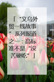 “义乌外贸一线故事”系列报道之一：高标准不是“没苦硬吃”