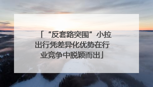 “反套路突围”小拉出行凭差异化优势在行业竞争中脱颖而出