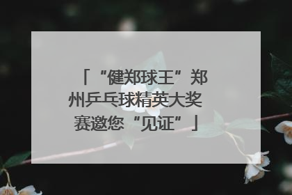 “健郑球王”郑州乒乓球精英大奖赛邀您“见证”