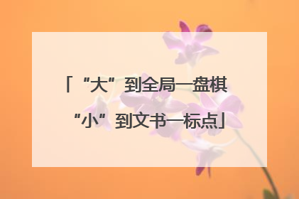 “大”到全局一盘棋 “小”到文书一标点