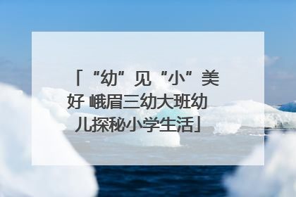 “幼”见“小”美好 峨眉三幼大班幼儿探秘小学生活