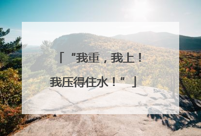 “我重，我上！我压得住水！”