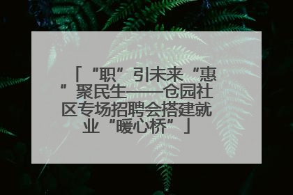 “职”引未来“惠”聚民生——仓园社区专场招聘会搭建就业“暖心桥”