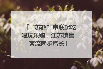 “苏超”串联起吃喝玩乐购，江苏销售客流同步增长