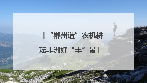 “郴州造”农机耕耘非洲好“丰”景