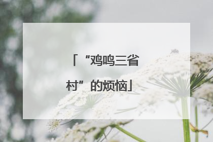 “鸡鸣三省村”的烦恼
