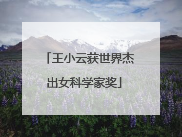 王小云获世界杰出女科学家奖