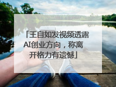 王自如发视频透露AI创业方向，称离开格力有遗憾