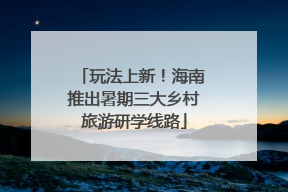 玩法上新！海南推出暑期三大乡村旅游研学线路