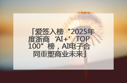 爱签入榜“2025年度浙商‘AI+’TOP100”榜，AI电子合同重塑商业未来