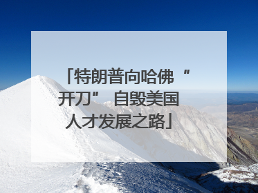 特朗普向哈佛“开刀” 自毁美国人才发展之路