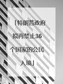 特朗普政府拟再禁止36个国家的公民入境