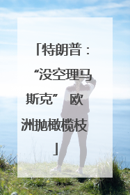 特朗普：“没空理马斯克” 欧洲抛橄榄枝