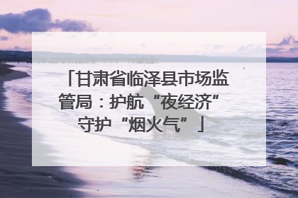 甘肃省临泽县市场监管局：护航“夜经济” 守护“烟火气”