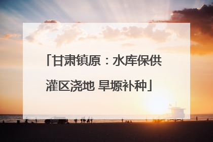 甘肃镇原：水库保供 灌区浇地 旱塬补种