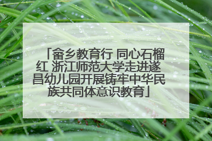 畲乡教育行 同心石榴红 浙江师范大学走进遂昌幼儿园开展铸牢中华民族共同体意识教育