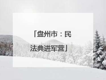 盘州市：民法典进军营