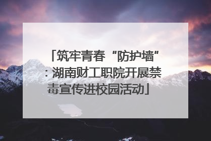 筑牢青春“防护墙”：湖南财工职院开展禁毒宣传进校园活动