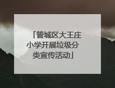 管城区大王庄小学开展垃圾分类宣传活动