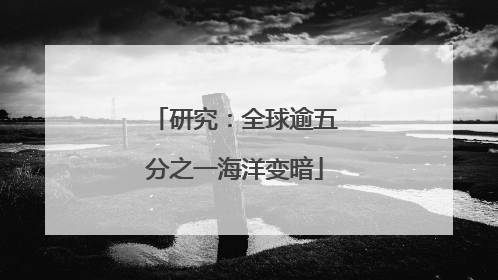 研究：全球逾五分之一海洋变暗