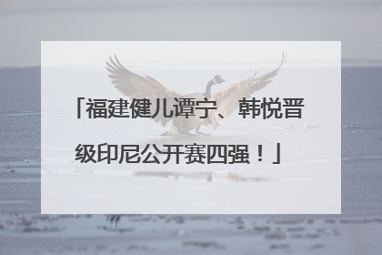 福建健儿谭宁、韩悦晋级印尼公开赛四强！