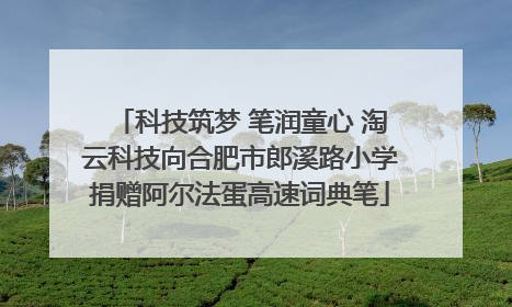 科技筑梦 笔润童心 淘云科技向合肥市郎溪路小学捐赠阿尔法蛋高速词典笔