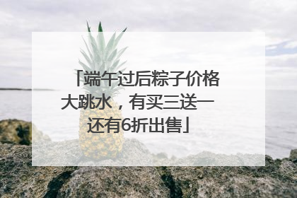 端午过后粽子价格大跳水，有买三送一还有6折出售
