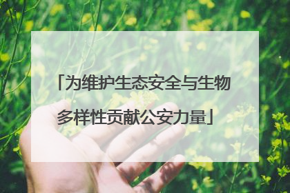 为维护生态安全与生物多样性贡献公安力量