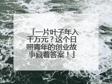 一片叶子年入千万元？这个日照青年的创业故事藏着答案！