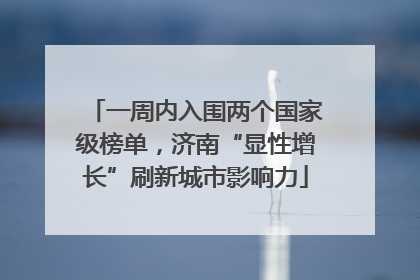 一周内入围两个国家级榜单，济南“显性增长”刷新城市影响力