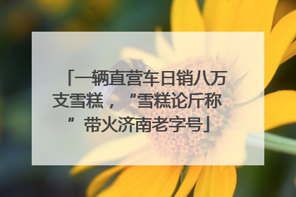 一辆直营车日销八万支雪糕，“雪糕论斤称”带火济南老字号