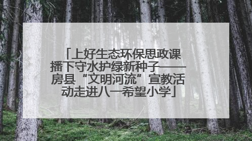 上好生态环保思政课 播下守水护绿新种子——房县“文明河流”宣教活动走进八一希望小学