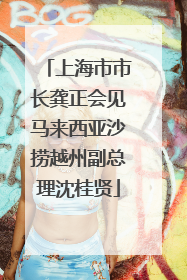 上海市市长龚正会见马来西亚沙捞越州副总理沈桂贤
