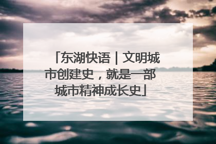 东湖快语｜文明城市创建史，就是一部城市精神成长史