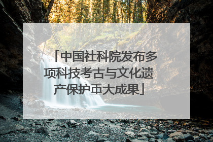 中国社科院发布多项科技考古与文化遗产保护重大成果