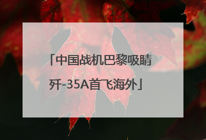 中国战机巴黎吸睛 歼-35A首飞海外