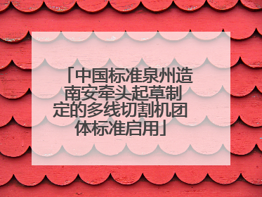 中国标准泉州造 南安牵头起草制定的多线切割机团体标准启用