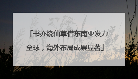 书亦烧仙草借东南亚发力全球，海外布局成果显著