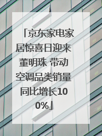 京东家电家居惊喜日迎来董明珠 带动空调品类销量同比增长100%