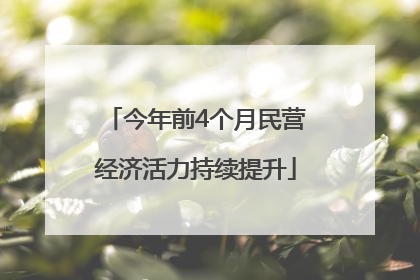 今年前4个月民营经济活力持续提升