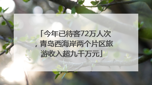 今年已待客72万人次，青岛西海岸两个片区旅游收入超九千万元