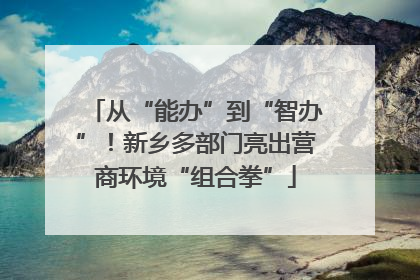 从“能办”到“智办”！新乡多部门亮出营商环境“组合拳”