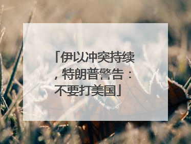 伊以冲突持续，特朗普警告：不要打美国