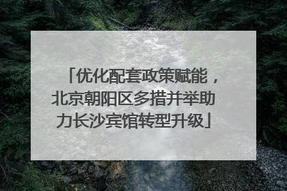 优化配套政策赋能，北京朝阳区多措并举助力长沙宾馆转型升级