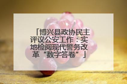 博兴县政协民主评议公安工作：实地检阅现代警务改革“数字答卷”
