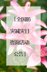 全国防灾减灾日咨询活动公告