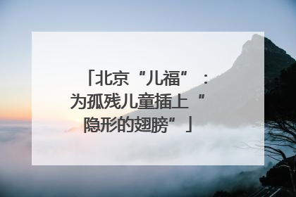 北京“儿福”：为孤残儿童插上“隐形的翅膀”