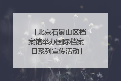 北京石景山区档案馆举办国际档案日系列宣传活动